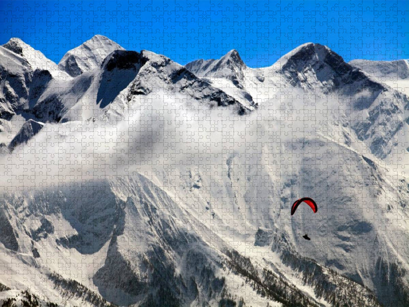 Paragleiter vor den Hohen Tauern - CALVENDO Foto-Puzzle'