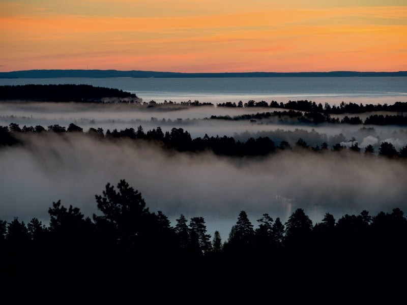 Blick von Klintens Utsikt auf Karlsborg am Vätternsee beim Sonnenaufgang, Schweden 1000 Teile Puzzle quer - CALVENDO Foto-Puzzle'