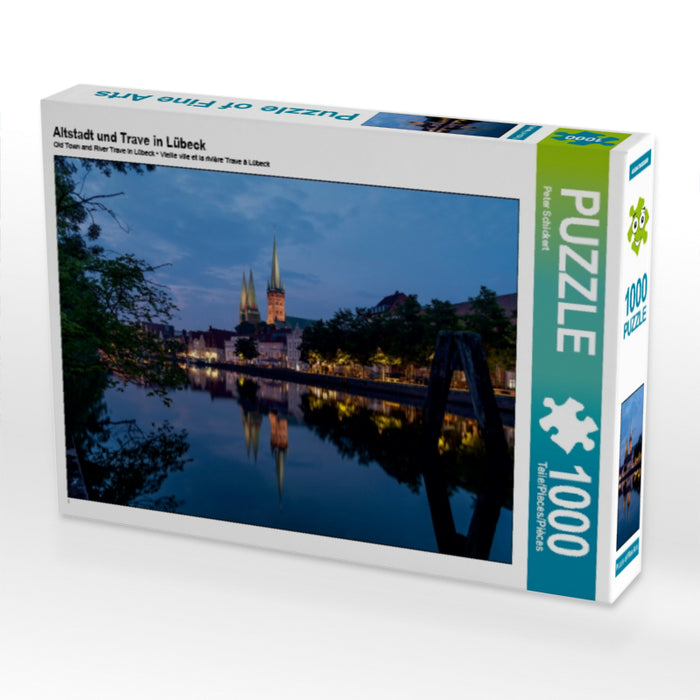 Altstadt und Trave in Lübeck 1000 Teile Puzzle quer - CALVENDO Foto-Puzzle'