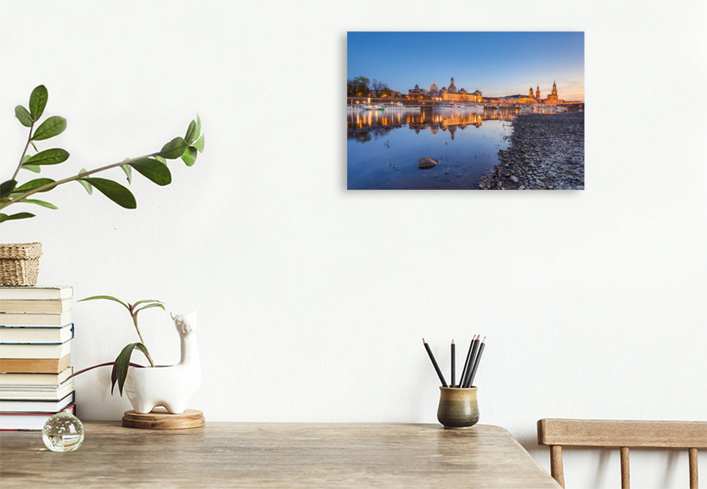 Premium textile canvas Premium textile canvas 120 cm x 80 cm across On the banks of the Elbe in Dresden 