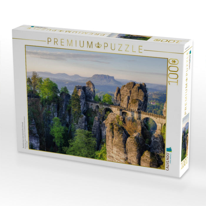 Basteibrücke in der Sächsischen Schweiz - CALVENDO Foto-Puzzle'