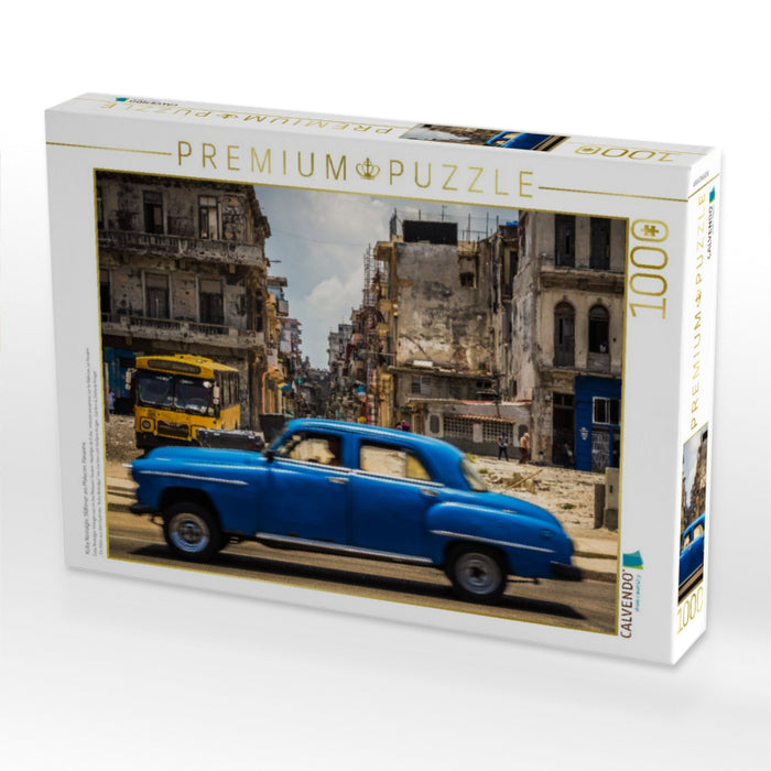 Kuba Nostalgie: Oldtimer am Malecon, Havanna - CALVENDO Foto-Puzzle'