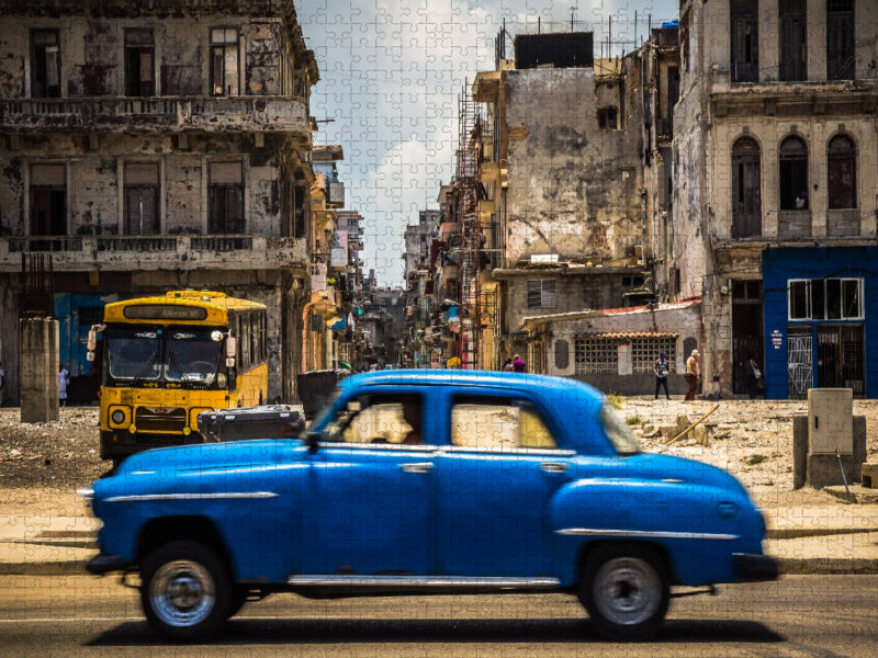 Kuba Nostalgie: Oldtimer am Malecon, Havanna - CALVENDO Foto-Puzzle'
