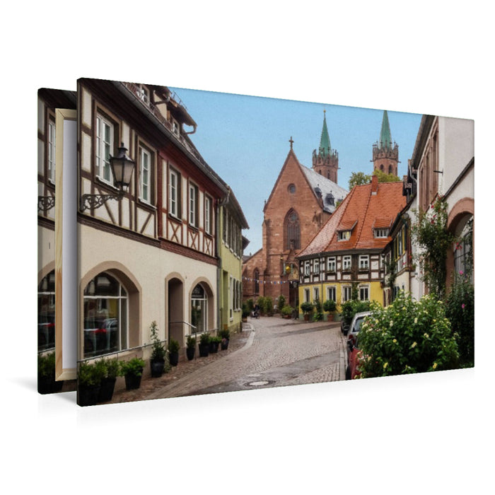 Premium Textil-Leinwand Ladenburg - St. Gallus-Kirche