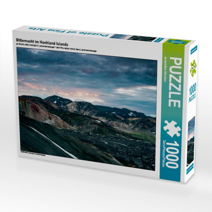Mitternacht im Hochland Islands 1000 Teile Puzzle quer - CALVENDO Foto-Puzzle'