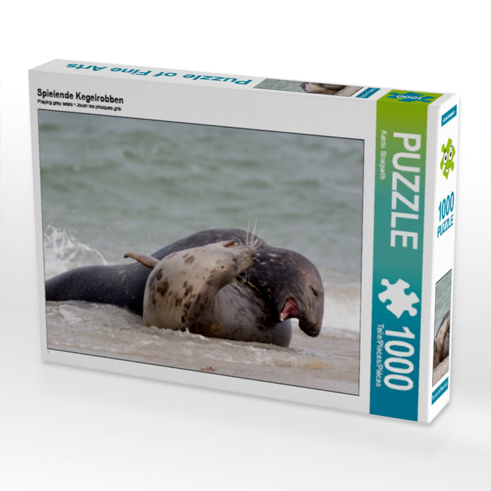Spielende Kegelrobben 1000 Teile Puzzle quer - CALVENDO Foto-Puzzle'