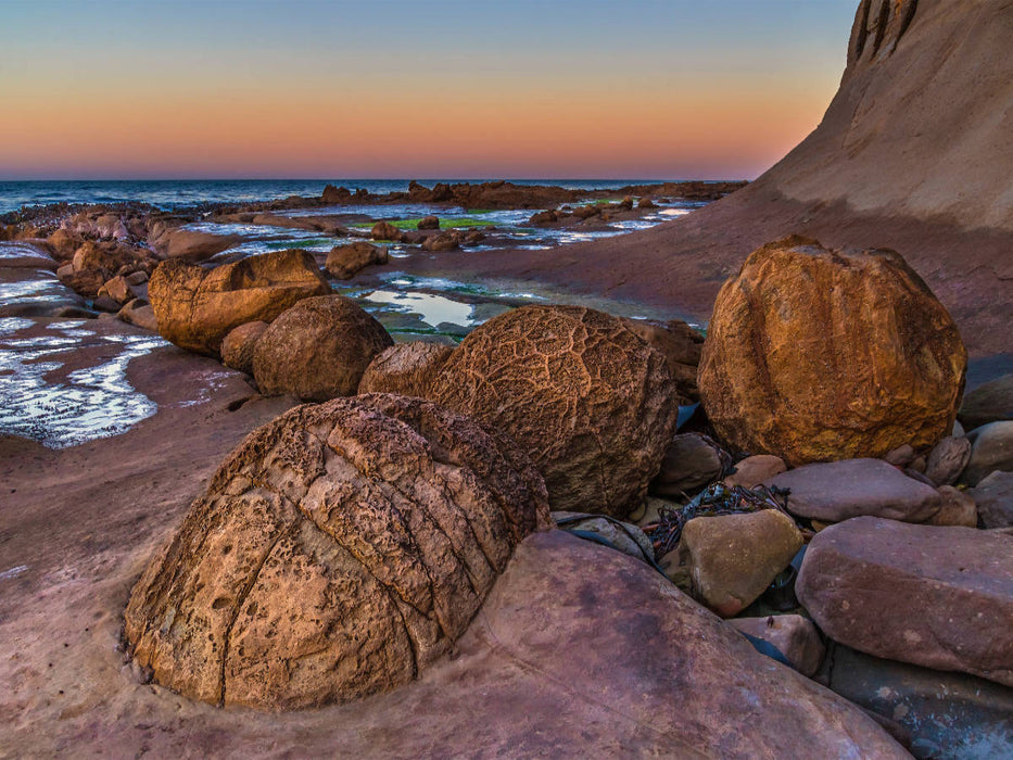 Abendlicht am Felsenstrand, Neuseeland - CALVENDO Foto-Puzzle'