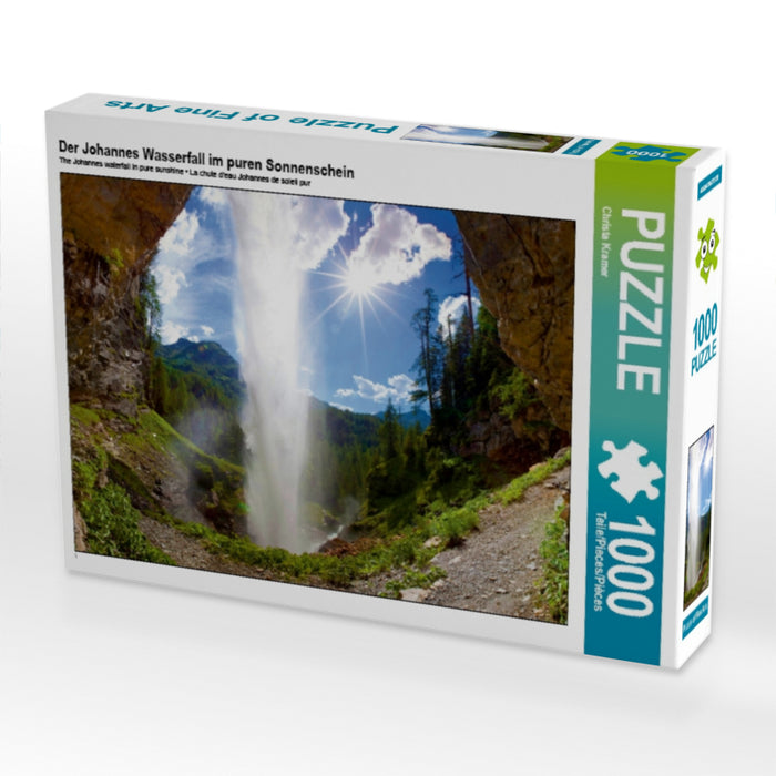 Der Johannes Wasserfall im puren Sonnenschein 1000 Teile Puzzle quer - CALVENDO Foto-Puzzle'