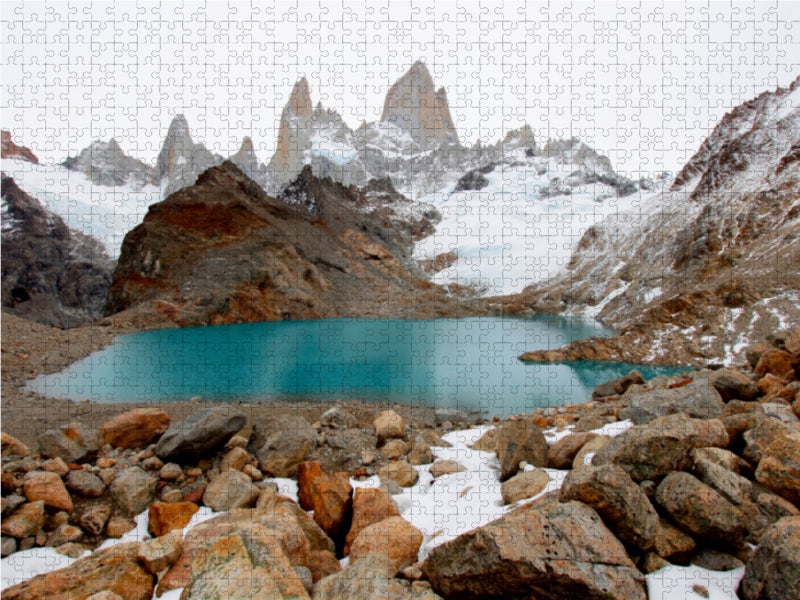 Laguna de los Tres und Mount Fitz Roy, Los Glaciares Nationalpark, Argentinien 1000 Teile Puzzle quer - CALVENDO Foto-Puzzle'