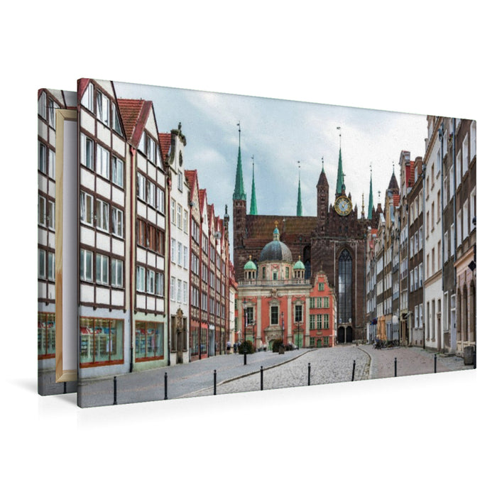 Toile textile haut de gamme Toile textile haut de gamme 120 cm x 80 cm paysage L'église Sainte-Marie de Gdansk 