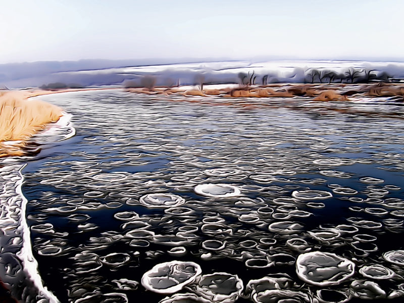 Eisschollen auf der Weser 1000 Teile Puzzle quer - CALVENDO Foto-Puzzle'