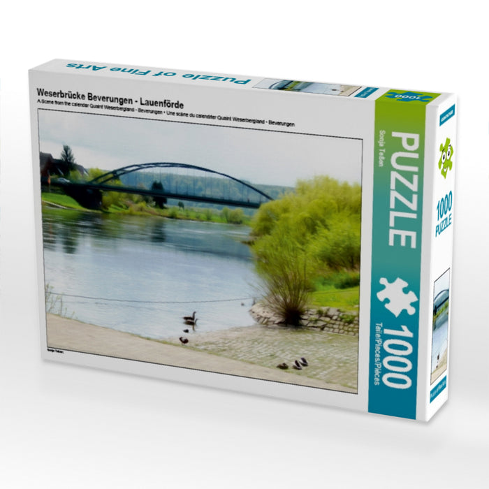 Weserbrücke Beverungen - Lauenförde 1000 Teile Puzzle quer - CALVENDO Foto-Puzzle'