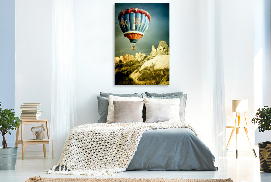 Premium Textil-Leinwand Premium Textil-Leinwand 80 cm x 120 cm  hoch Ein Motiv aus dem Kalender Heißluftballone - Romantische Bilder