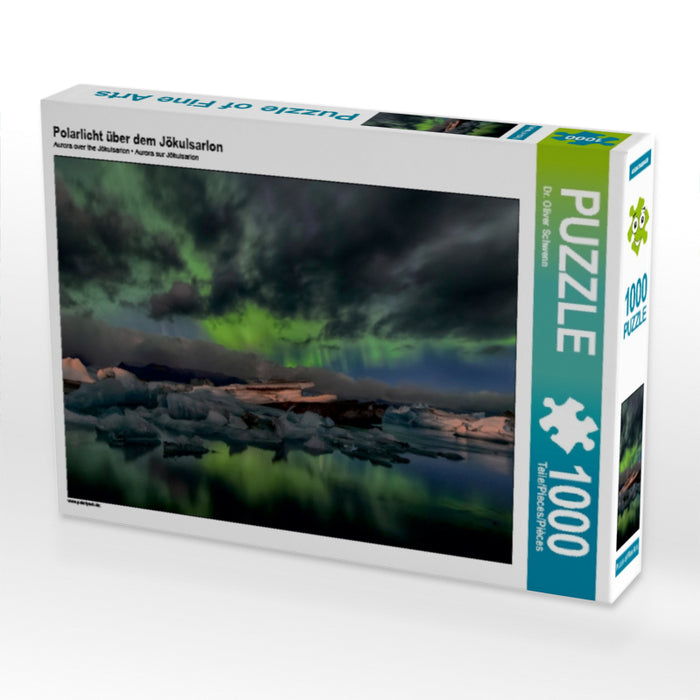 Polarlicht über dem Jökulsarlon 1000 Teile Puzzle quer - CALVENDO Foto-Puzzle'