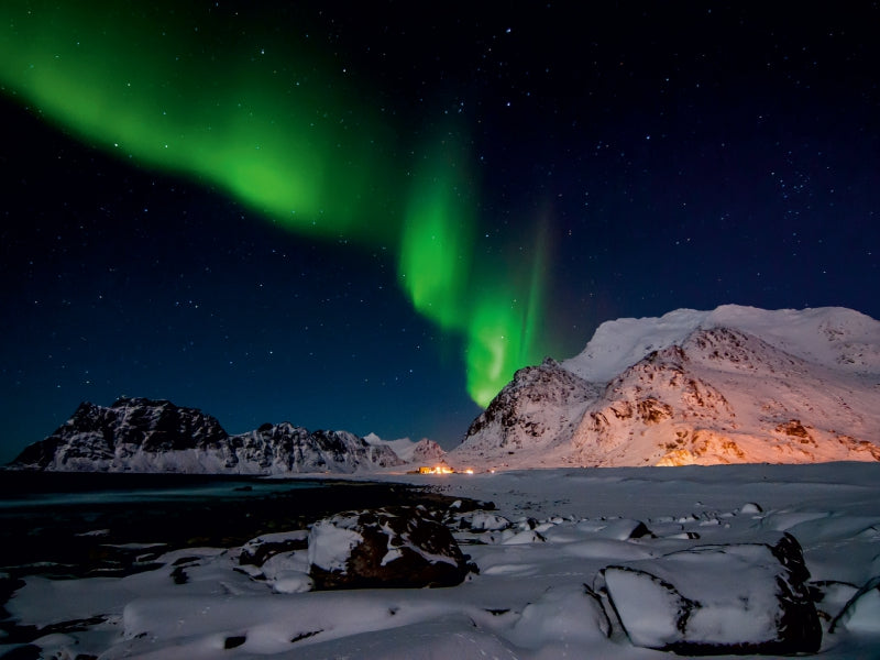 Polarlicht bei Utakleiv auf den Lofoten 1000 Teile Puzzle quer - CALVENDO Foto-Puzzle'
