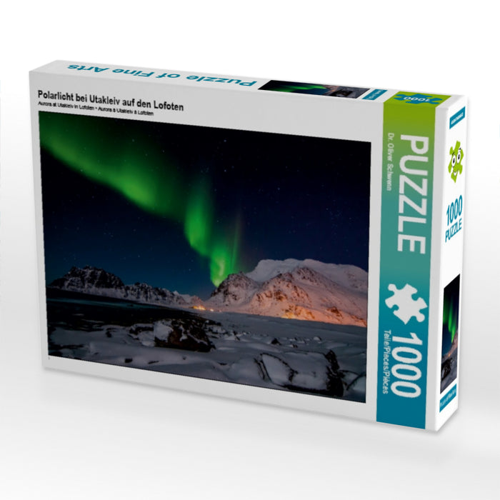 Polarlicht bei Utakleiv auf den Lofoten 1000 Teile Puzzle quer - CALVENDO Foto-Puzzle'