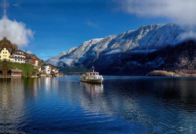 Premium Textil-Leinwand Hallstättersee