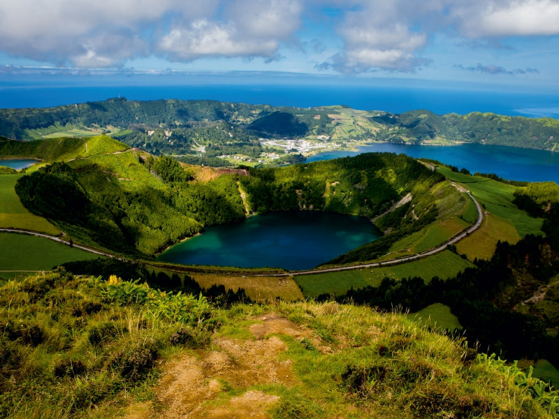 Lagoa de Santiago mit Caldeira vom Sete Cidades 1000 Teile Puzzle quer - CALVENDO Foto-Puzzle'