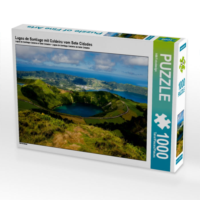 Lagoa de Santiago mit Caldeira vom Sete Cidades 1000 Teile Puzzle quer - CALVENDO Foto-Puzzle'