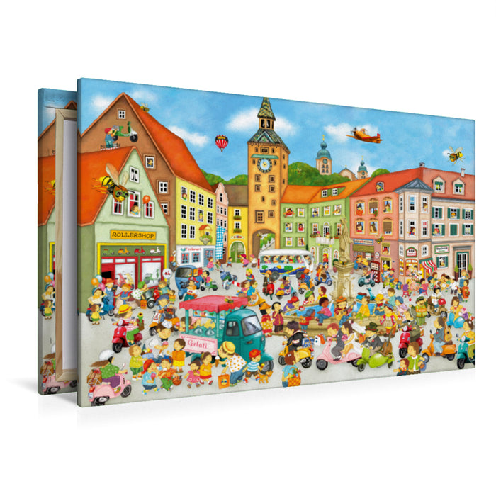 Premium Textil-Leinwand Sommer in der Stadt