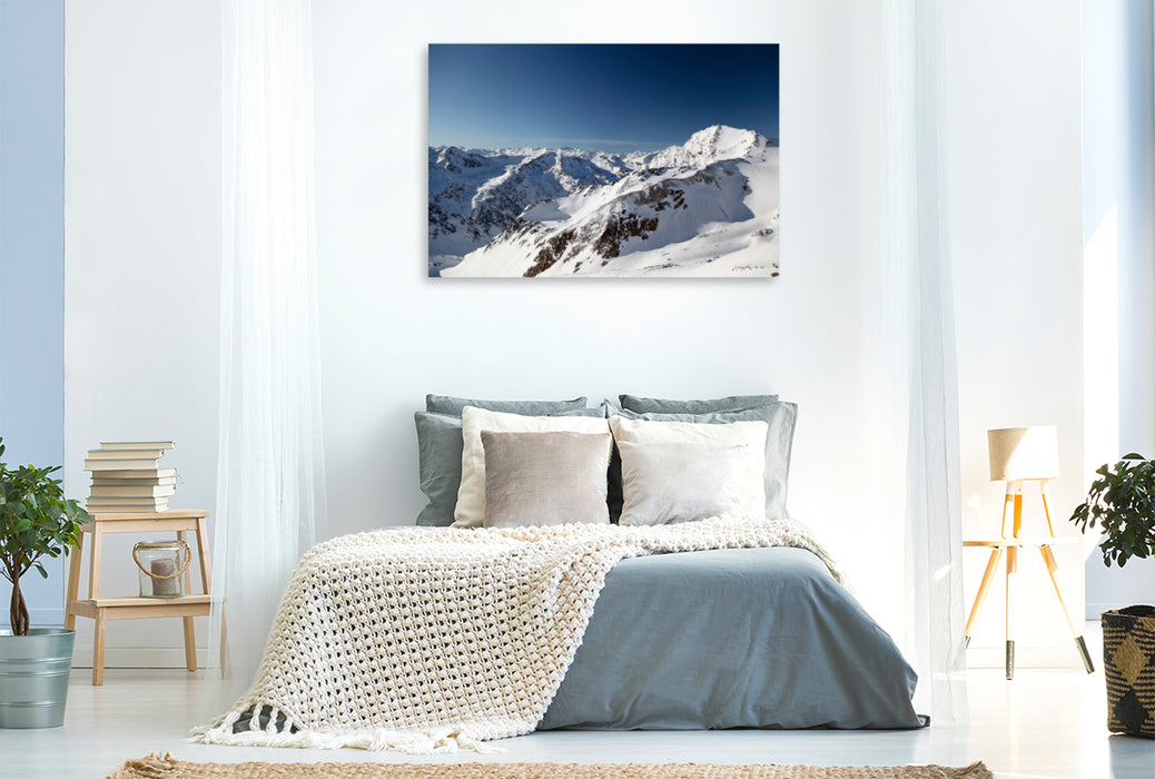 Toile textile haut de gamme Toile textile haut de gamme 120 cm x 80 cm paysage Domaine skiable du glacier de Stubai