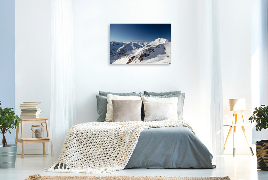 Toile textile haut de gamme Toile textile haut de gamme 120 cm x 80 cm paysage Domaine skiable du glacier de Stubai