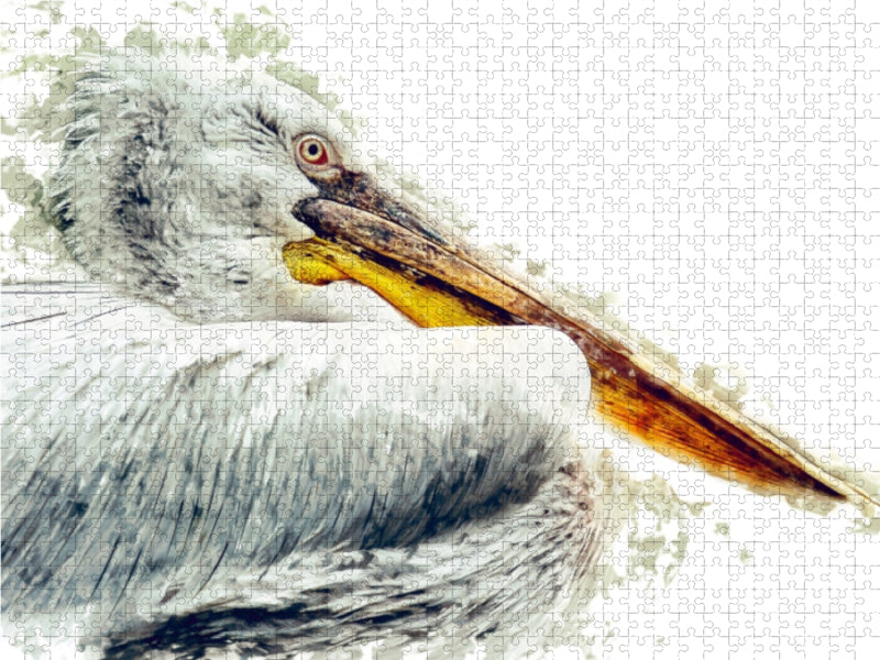 Pelikan 1000 Teile Puzzle quer - CALVENDO Foto-Puzzle'
