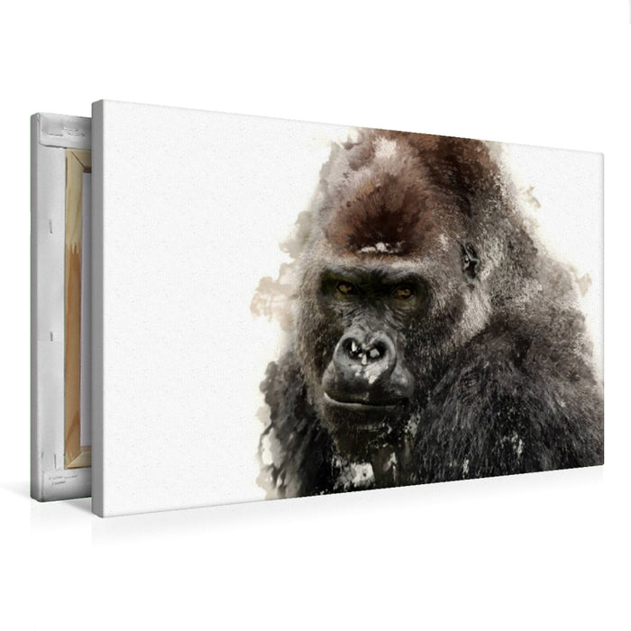 Premium Textil-Leinwand Gorilla