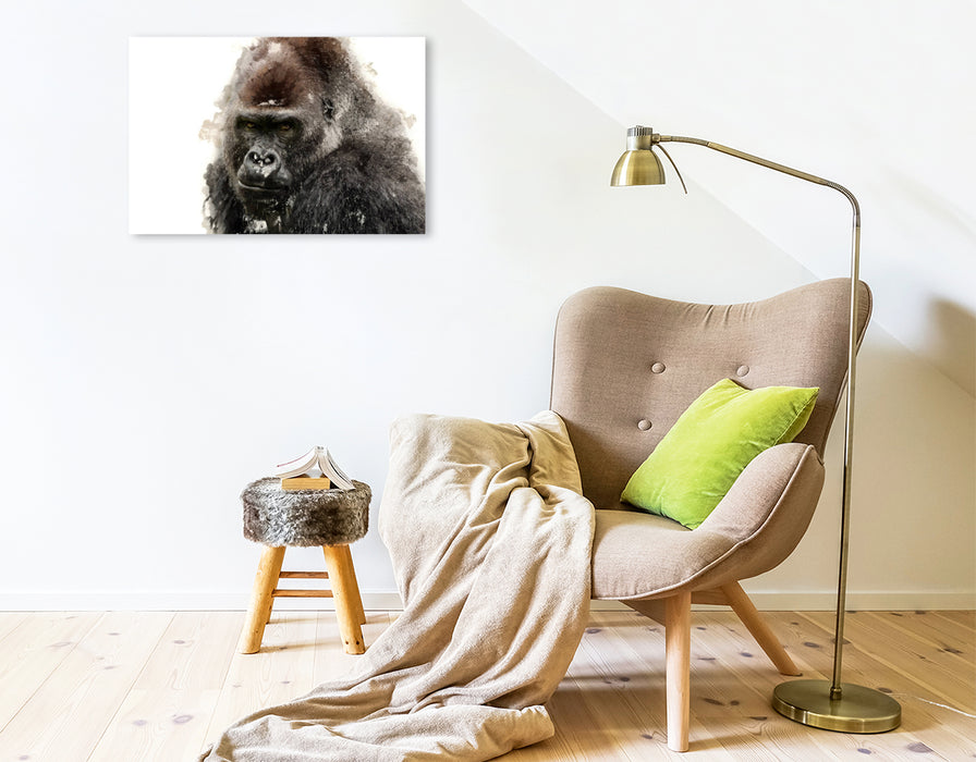 Premium Textil-Leinwand Gorilla