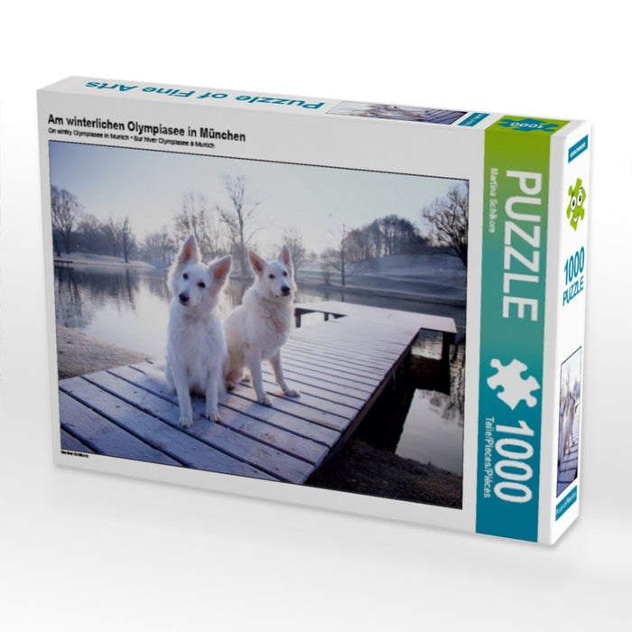 Am winterlichen Olympiasee in München 1000 Teile Puzzle quer - CALVENDO Foto-Puzzle'