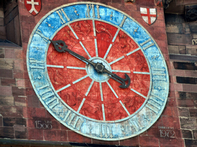 Turmuhr des Freiburger Münsters - CALVENDO Foto-Puzzle'