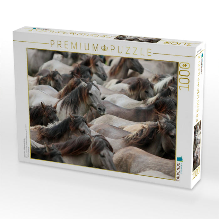 Dülmener Wildpferde Herde - CALVENDO Foto-Puzzle'