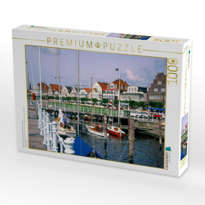 Kaiserbrücke mit Ortsansicht Travemünde - CALVENDO Foto-Puzzle'