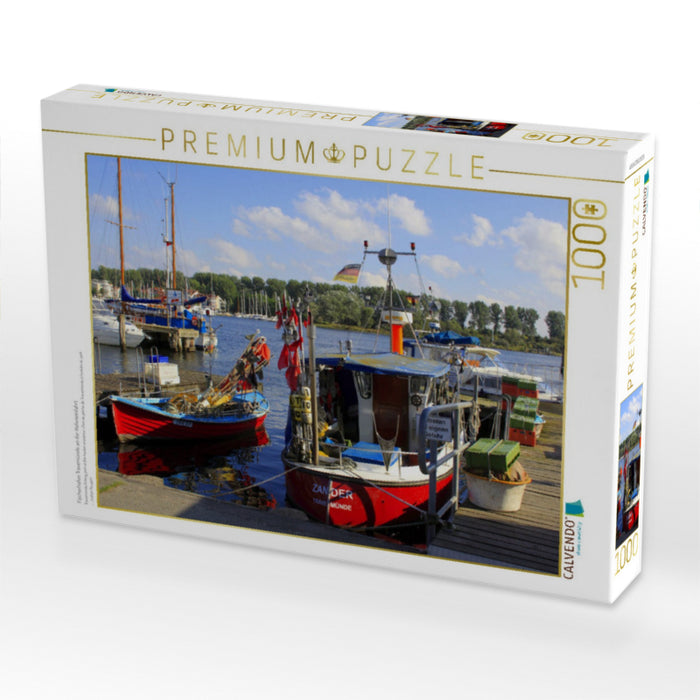 Fischerhafen Travemünde an der Hafeneinfahrt - CALVENDO Foto-Puzzle'