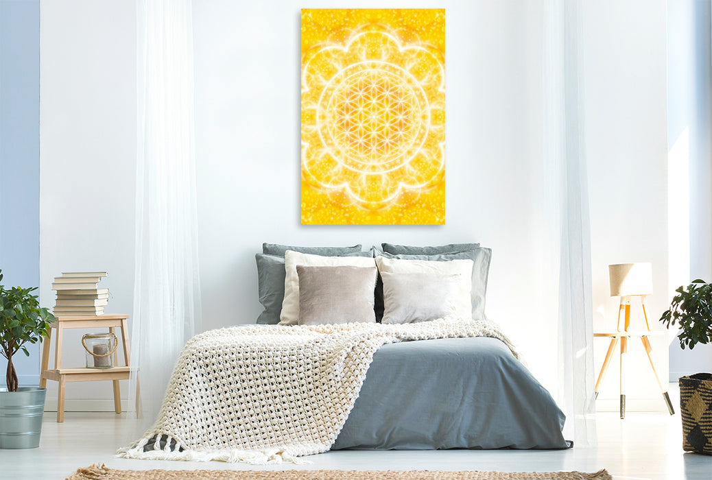 Premium Textil-Leinwand Premium Textil-Leinwand 80 cm x 120 cm  hoch Blume des Lebens - Lichtkraft