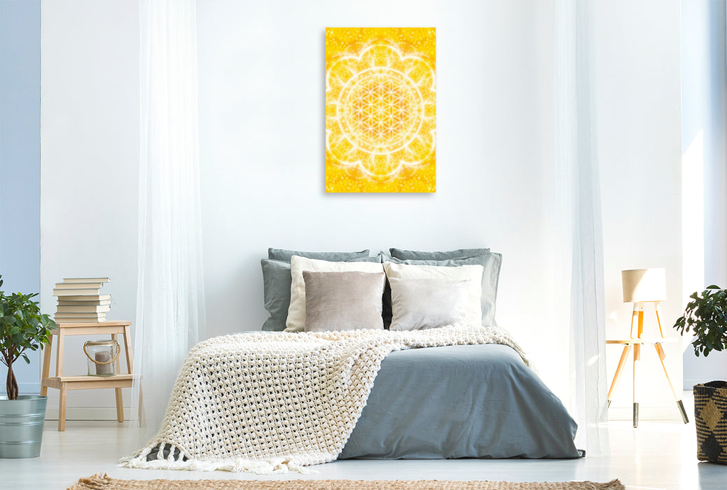 Premium Textil-Leinwand Premium Textil-Leinwand 80 cm x 120 cm  hoch Blume des Lebens - Lichtkraft