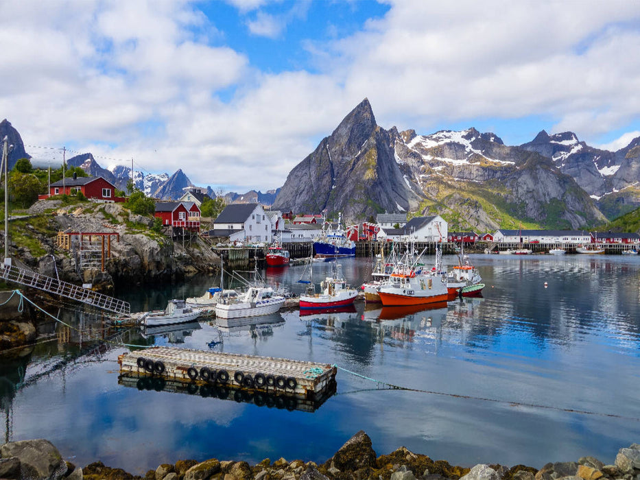 Der Hafen von Hamnøya, Lofoten (Norwegen) - CALVENDO Foto-Puzzle'