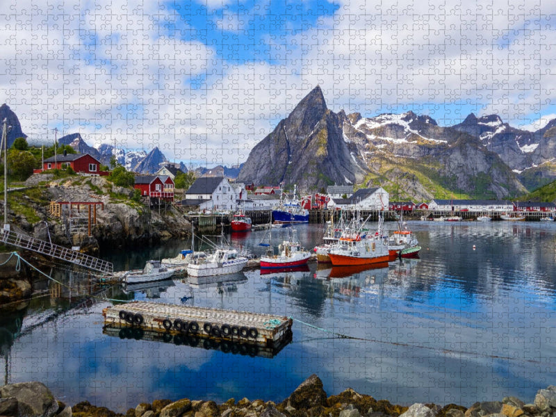 Der Hafen von Hamnøya, Lofoten (Norwegen) - CALVENDO Foto-Puzzle'