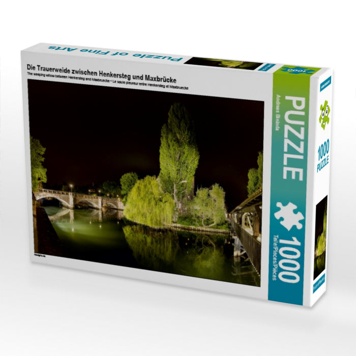 Die Trauerweide zwischen Henkersteg und Maxbrücke 1000 Teile Puzzle quer - CALVENDO Foto-Puzzle'