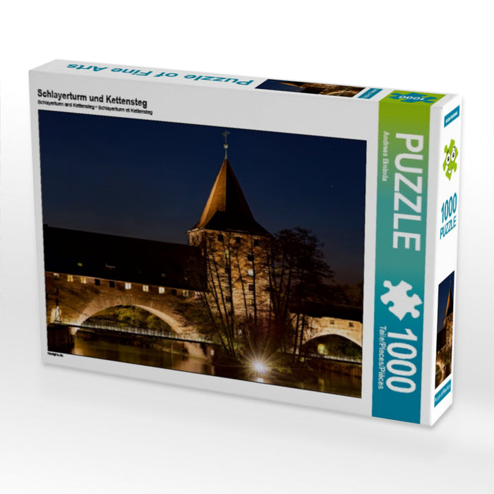 Schlayerturm und Kettensteg 1000 Teile Puzzle quer - CALVENDO Foto-Puzzle'
