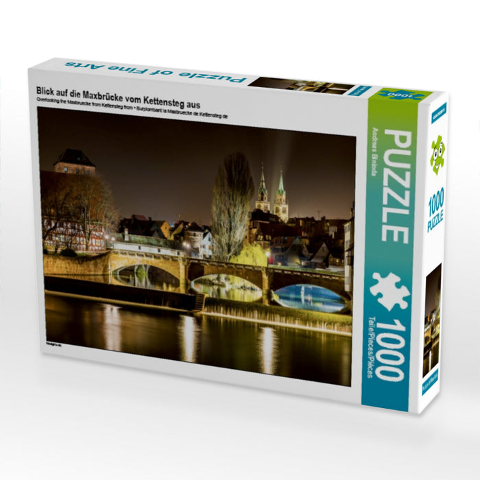 Blick auf die Maxbrücke vom Kettensteg aus 1000 Teile Puzzle quer - CALVENDO Foto-Puzzle'