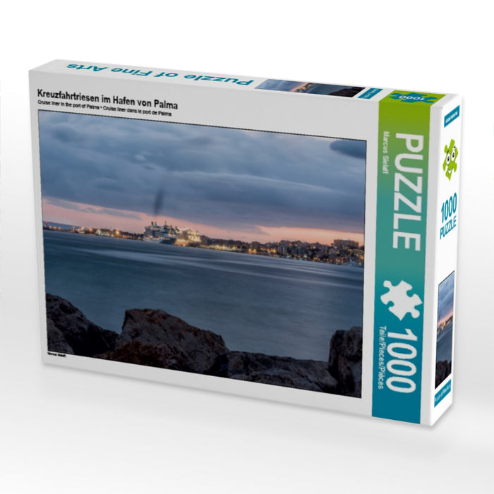 Kreuzfahrtriesen im Hafen von Palma 1000 Teile Puzzle quer - CALVENDO Foto-Puzzle'