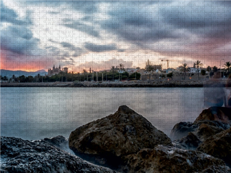 Abendstimmung in der Bucht von Palma 1000 Teile Puzzle quer - CALVENDO Foto-Puzzle'