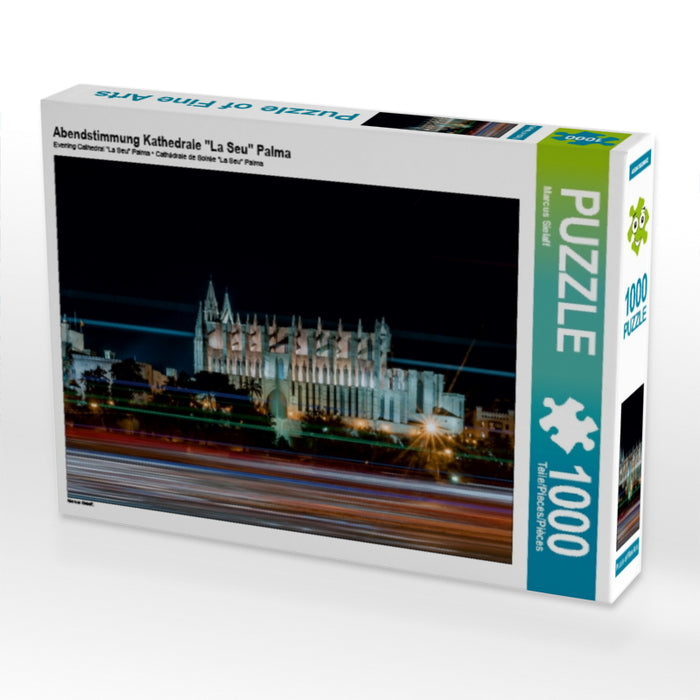 Abendstimmung Kathedrale "La Seu" Palma 1000 Teile Puzzle quer - CALVENDO Foto-Puzzle'