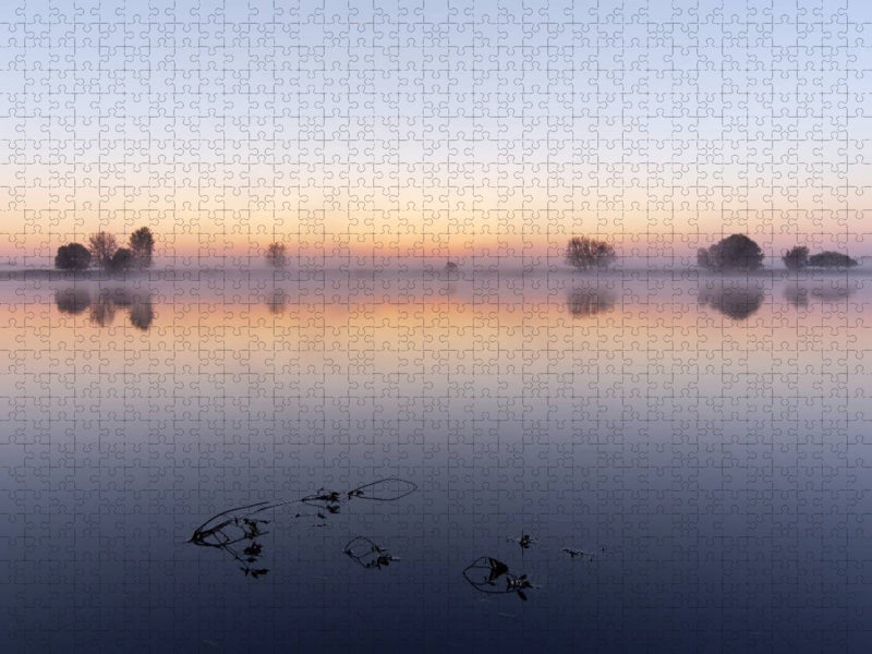Morgenrot an der Elbe - CALVENDO Foto-Puzzle'