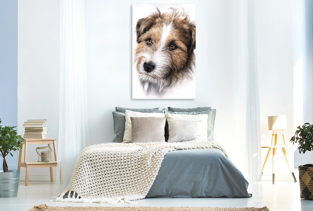 Toile textile haut de gamme Toile textile haut de gamme 80 cm x 120 cm de haut Jack Russell Terrier 