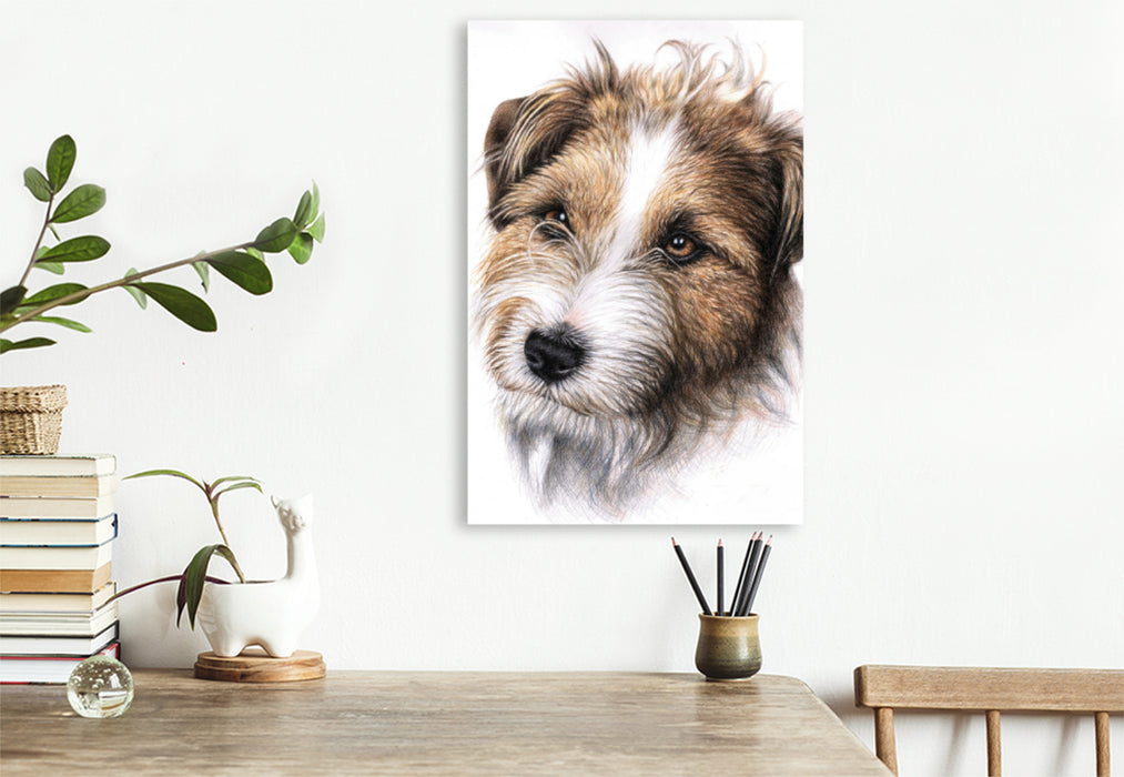 Toile textile haut de gamme Toile textile haut de gamme 80 cm x 120 cm de haut Jack Russell Terrier 