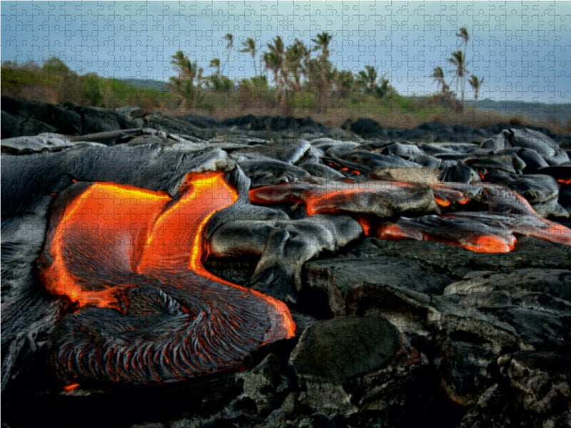 Lava and coconut trees - CALVENDO photo puzzle 