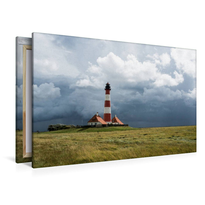 Premium Textil-Leinwand Leuchtturm Westerheversand