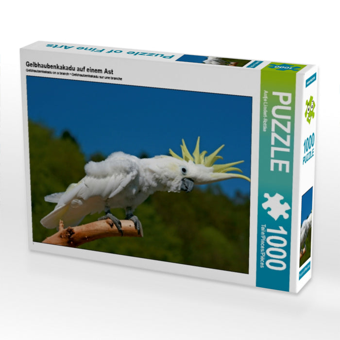 Gelbhaubenkakadu auf einem Ast 1000 Teile Puzzle quer - CALVENDO Foto-Puzzle'